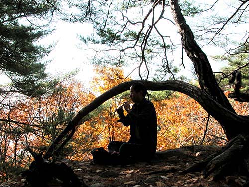 청평식암의 피리산조. 자연 속에 어떤 음악이 어울릴까? 진양의 느린 장단에 맞춘 산조가 어울릴까? 